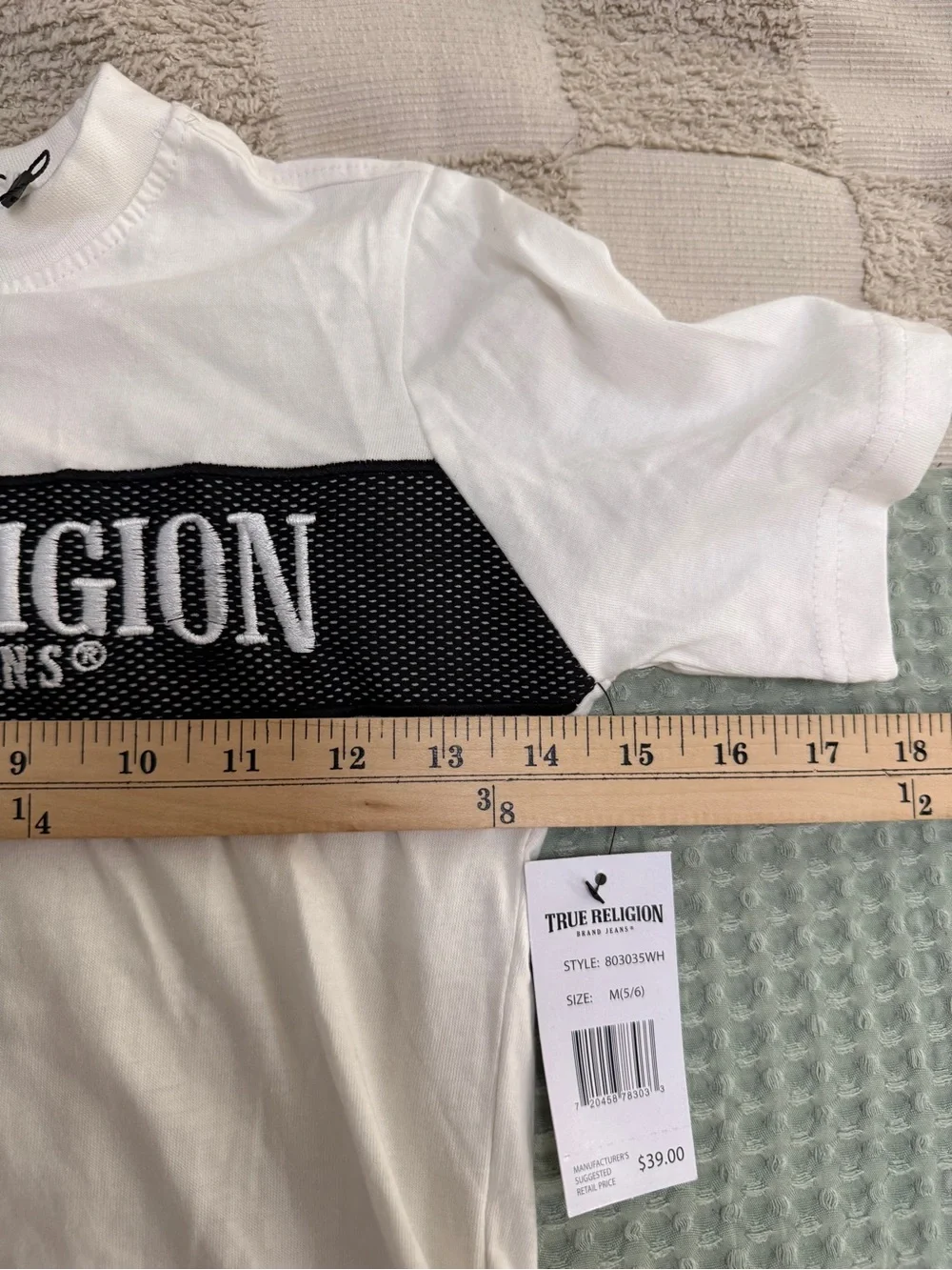 NWT True Religion White Logo Tee size M (5/6)